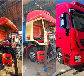 Oprava bouraného nákladního auta IVECO