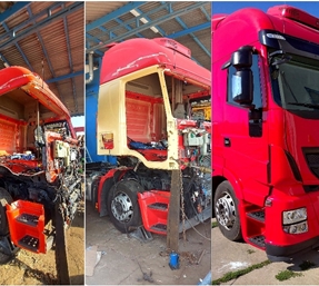 Oprava bouraného nákladního auta IVECO