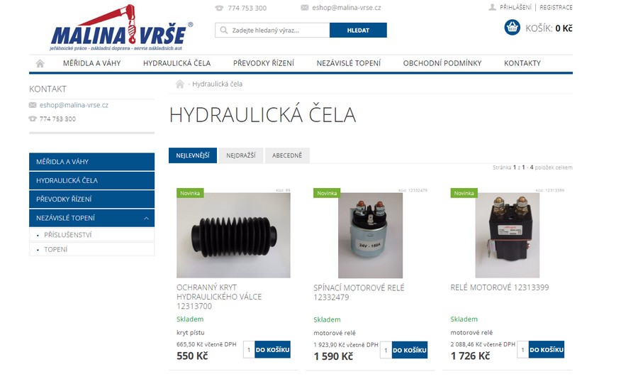 E-shop MALINA - VRŠE